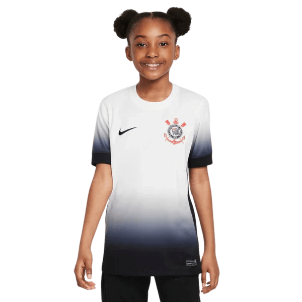Conjunto Infantil Corinthians I 24/25 - Branco e Preto